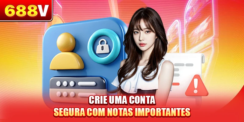 Crie uma conta segura com notas importantes
